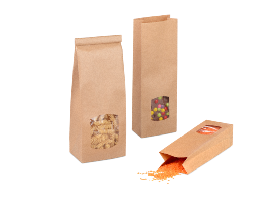 VREĆICE S PROZORČIĆEM KRAFT + OPP 135x80x310mm x 80g/m2 (500g)